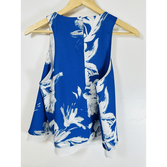 Lucy Paris blue floral swing top Sleeveless‎ Lined Woman’s Medium GUC - Picture 2 of 11